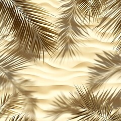 Obraz premium Sand and shadow on the beach from palm leaves. Beige static texture. Template for travel and package design. 