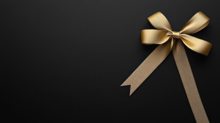 Elegant Gold Bow on Dark Background