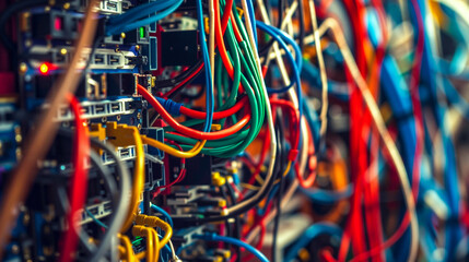 A bunch of wires that are connected to each other