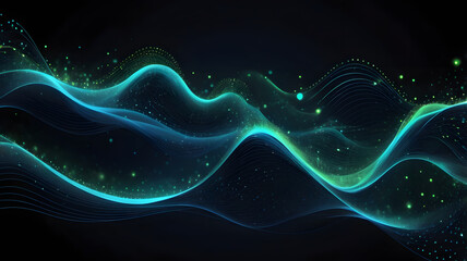 Abstract blue wave pattern with glowing lines, futuristic design backdrop