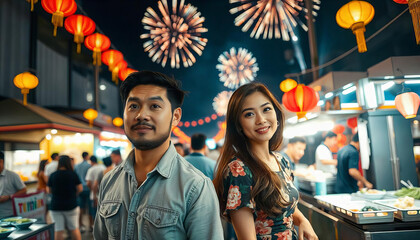 Obraz premium Lantern Festival Stroll