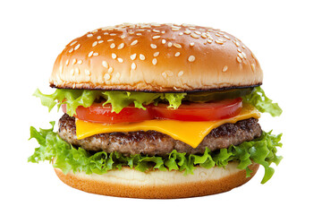 Juicy burger with fresh ingredients