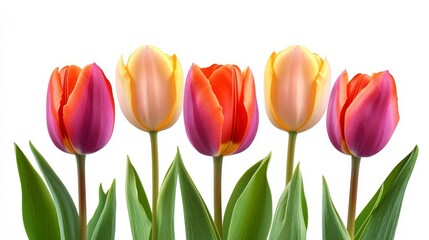 Fototapeta premium Tulips in isolation.