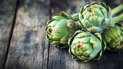 Obraz premium Artichokes on wood