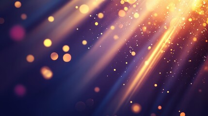 Obraz premium Sparkling Golden Rays of Light on a Magical Night
