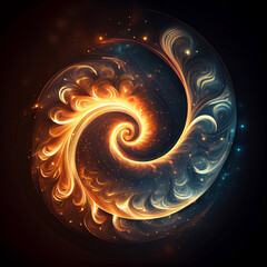 Mesmerizing swirl of vibrant light and energy in abstract design