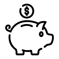 piggy bank Line Icon
