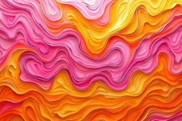 Abstract Wavy Pattern with Pink, Orange, and Yellow Hues