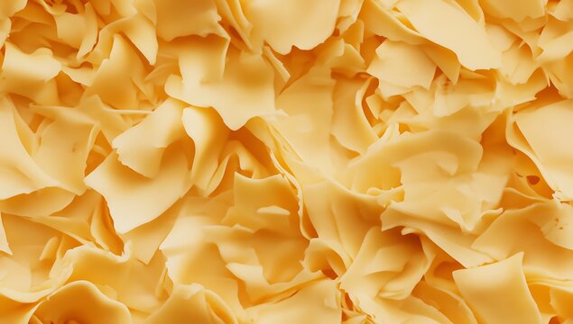 A close-up shot of yellow cheese shredded strips