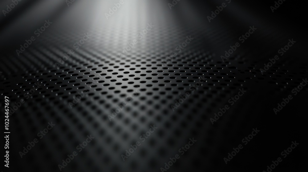 Poster a close-up of a textured surface with perforated patterns, creating a sleek, modern appearance.