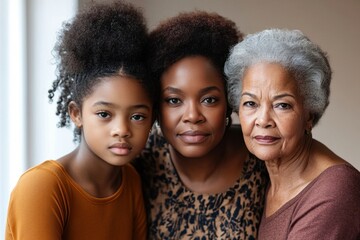 Generations of African American Women United in a Family Portrait on Mother's Day