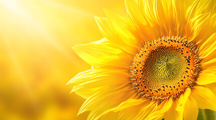 Obraz premium Vibrant sunflower with soft sunlight glow.