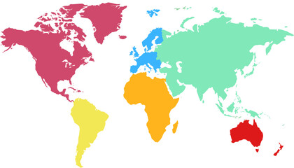 World map. Color modern vector map. Silhouette map