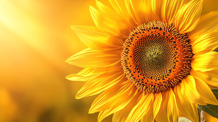 Obraz premium Vibrant sunflower in warm sunlight