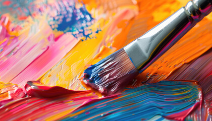 Fototapeta premium paints and brush