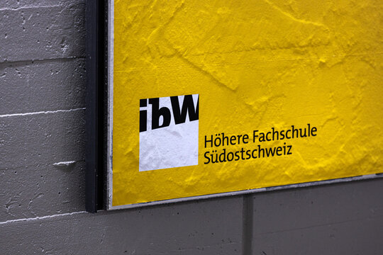 chur, graubuenden, switzerland - 27 09 2024: a ibw school sign on a wall