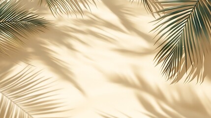  Sand and shadow on the beach from palm leaves. Beige static texture. Template for travel and package design. 