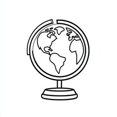 Minimalist Globe on Pedestal in Black and White