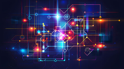 Fototapeta premium Capability Mapping Blueprint: A schematic map of organizational technological capabilities, showing current strengths and areas where gaps exist. 