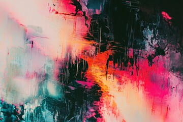 Fototapeta premium Abstract Painting with Vibrant Colors and Textured Strokes
