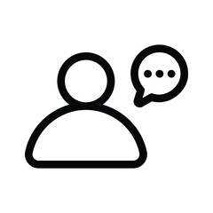 A person with chat bubble, communication vector design
