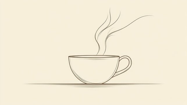 recommend clip art: Minimalist Illustration of a Steaming Coffee Cup
