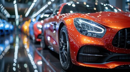 Fototapeta premium Luxury Sports Cars in Showroom