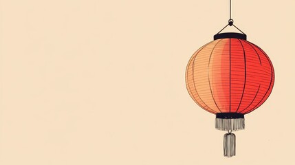 Obraz premium Elegant and Vibrant Asian Lantern Glowing in the Soft Light