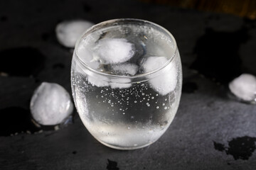 ice soda water with a lot of gas