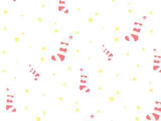 4:3 クリスマスソックスとお星様のパターン⭐︎PNG