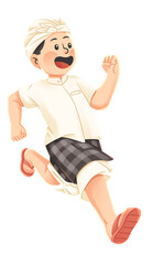 Hindu Boy Running Illustration