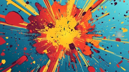 Abstract background with comic book explosion effect.