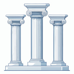 decorative pillars vector illustration on a white background

