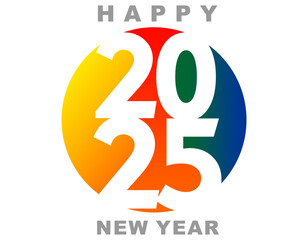 Happy new year 2025 design. With colorful truncated number illustrations. Premium vector design for poster, banner, greeting and new year 