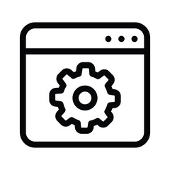 Gear inside webpage, concept icon of website setting, webpage management