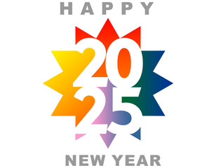 Happy new year 2025 design. With colorful truncated number illustrations. Premium vector design for poster, banner, greeting and new year 