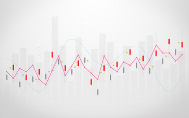 Financial trading. Graph on white background, illustration