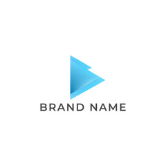 Obraz premium ILLUSTRATION TRIANGLE SIMPLE GRADIENT BLUE COLOR TECH LOGO ICON MODERN SIMPLE TEMPLATE ELEMENT DESIGN VECTOR