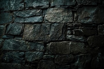 Fototapeta premium A Close-Up View of a Dark Stone Wall