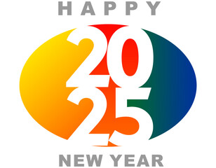 Happy new year 2025 design. With colorful truncated number illustrations. Premium vector design for poster, banner, greeting and new year 