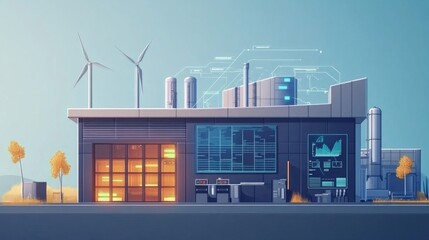 Obraz premium Modern Tech Facility.