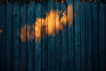 Sunlight Filtering Through a Weathered Wooden Fence