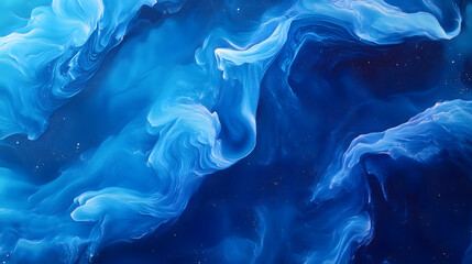 Neon blue and purple multicolored smoke puff cloud design elements, Picture of colorful abstract blue background The screen shows smooth gestures, generative ai