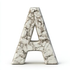 A three-dimensional letter "A" designed with a marble texture, showcasing elegance and style.