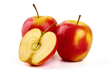 Red empire apples, isolated on white background.