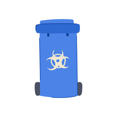 segregation medical waste bin cartoon. recycling contamination, infection sanitation, storage collection segregation medical waste bin sign. isolated symbol vector illustration