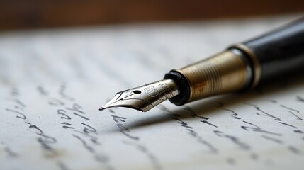 Fountain Pen Writing on Handwritten Paper