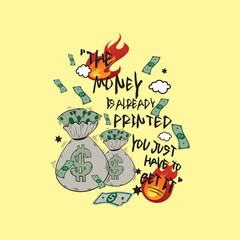 money printed t shirt design.eps