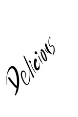 Delicious hand writing text on transparent background