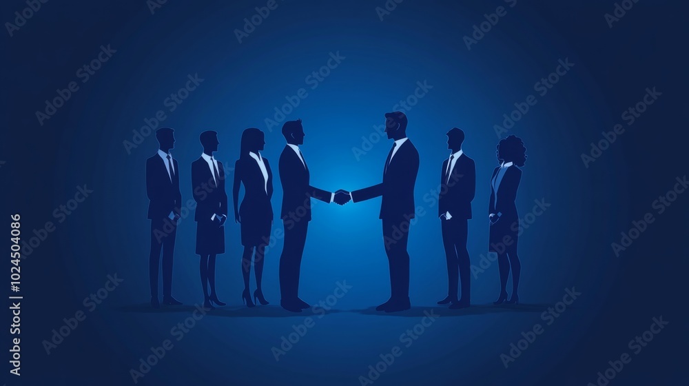 Aufkleber a group of people are shaking hands in a business setting